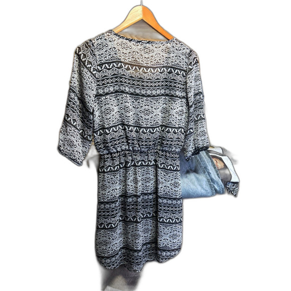 BeBop Black and White Print Dress - Size Medium - Picture 2 of 4